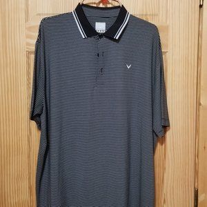 Mens Callaway Opti-dri Polo Golf Shirt Adult Large Black/White